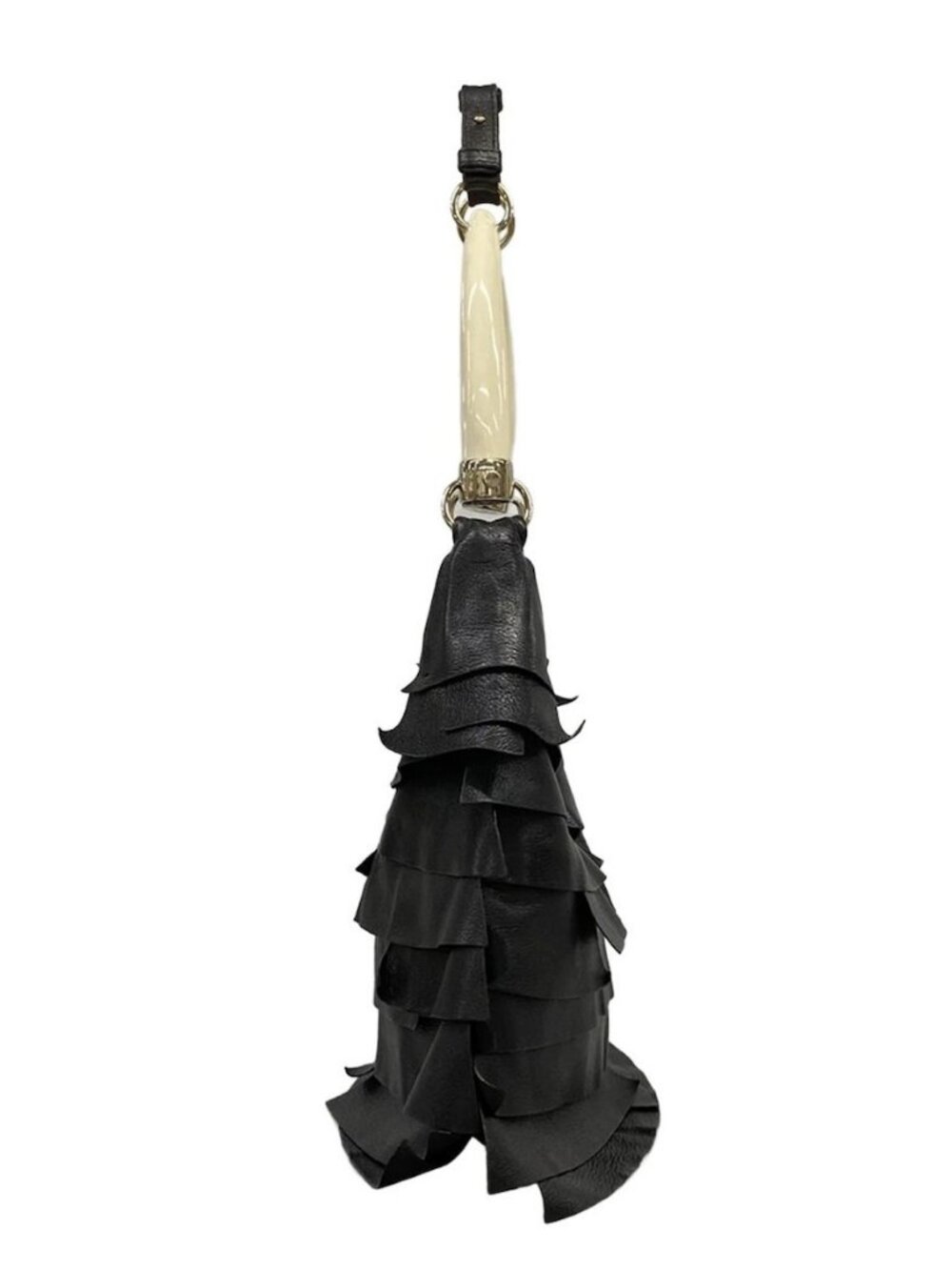 YvesSaintLaurent rivegauche (YSL) St-Tropez 129133 Black White Leather - Picture 4 of 15